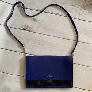 Kate spade royal blue and black bow crossbody bag